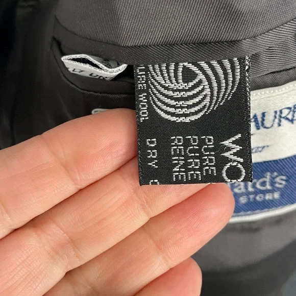 Mens YVES Saint LAURENT Gray Blue Striped 2 Button Blazer France 44S Wool - Picture 4 of 8